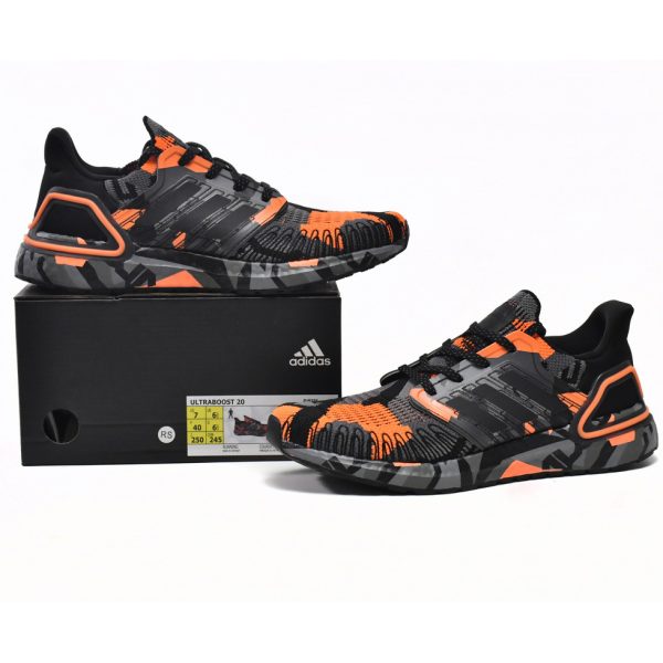 Adidas Ultra Boost 20 Black Signal Orange Sneakers FV8330 - Image 9