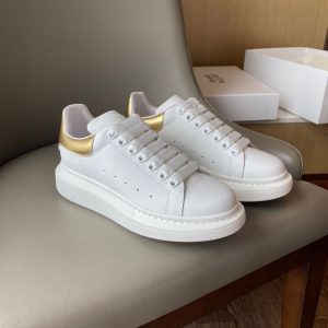 Alexander Mqueen Men's Oversized Metalic Leather Platform Sneakers