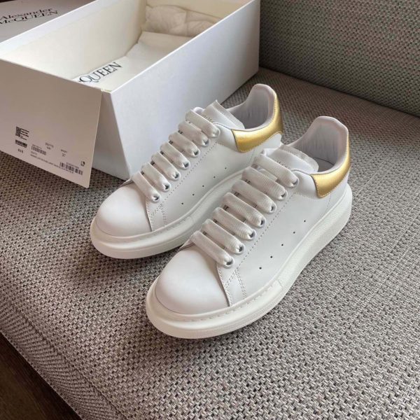 Alexander Mqueen Men's Oversized Metalic Leather Platform Sneakers - Image 3