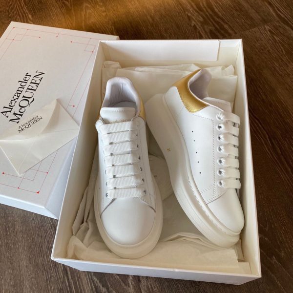 Alexander Mqueen Men's Oversized Metalic Leather Platform Sneakers - Image 4