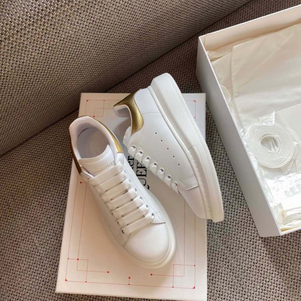 Alexander Mqueen Men's Oversized Metalic Leather Platform Sneakers - Image 6