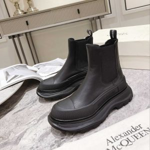 Alexander Mqueen Tread Slick Boot In Black/Silver