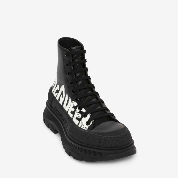 Alexander Mqueen Tread Slick Boot In Black/White - Image 3