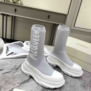 Alexander Mqueen Women's McQueen Graffiti Knit Tread Slick Boot