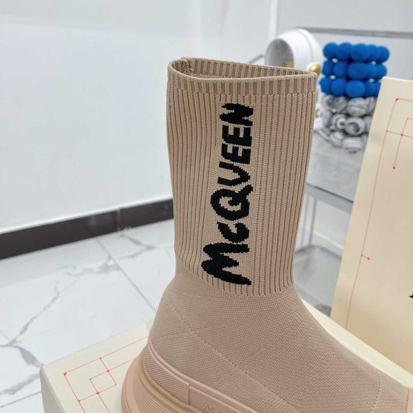 Alexander Mqueen Women's McQueen Graffiti Knit Tread Slick Boot - Image 4
