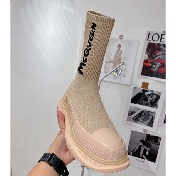 Alexander Mqueen Women's McQueen Graffiti Knit Tread Slick Boot - Image 6