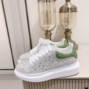 Alexander Mqueen Women's Oversized Sneaker In White/Acid Green