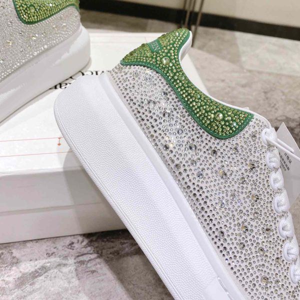 Alexander Mqueen Women's Oversized Sneaker In White/Acid Green - Image 4