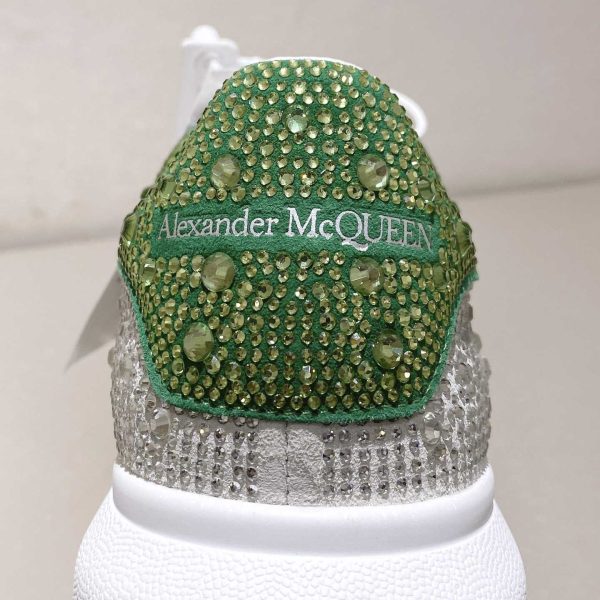 Alexander Mqueen Women's Oversized Sneaker In White/Acid Green - Image 5