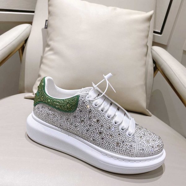 Alexander Mqueen Women's Oversized Sneaker In White/Acid Green - Image 6