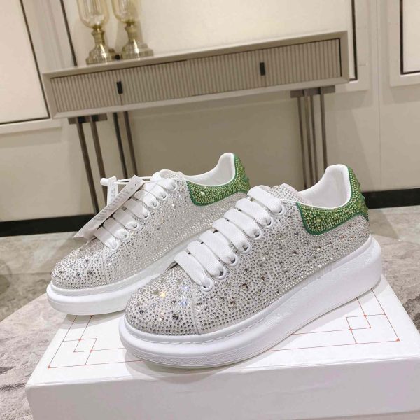 Alexander Mqueen Women's Oversized Sneaker In White/Acid Green - Image 7