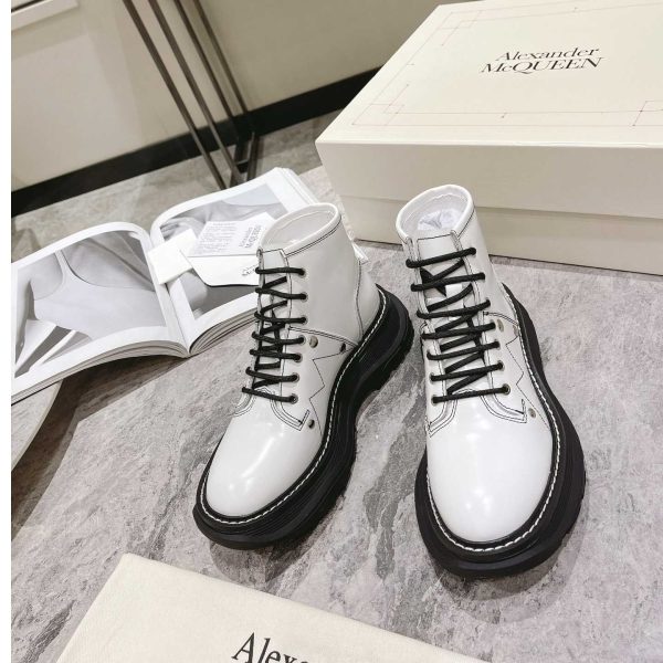 Alexander Mqueen Women's Tread Slick Boot In White - Image 4