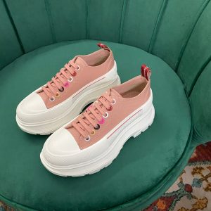 Alexander Mqueen Women's Tread Slick Lace Up In Magnolia
