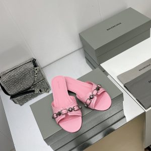 Balenciaga Cagole Sandal In Pink Arena Lambskin