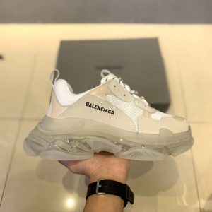 Balenciaga Clear Sole Triple S Trainers White