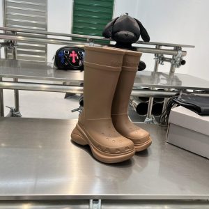 Balenciaga Crocs™ Boot In Beige Rubber