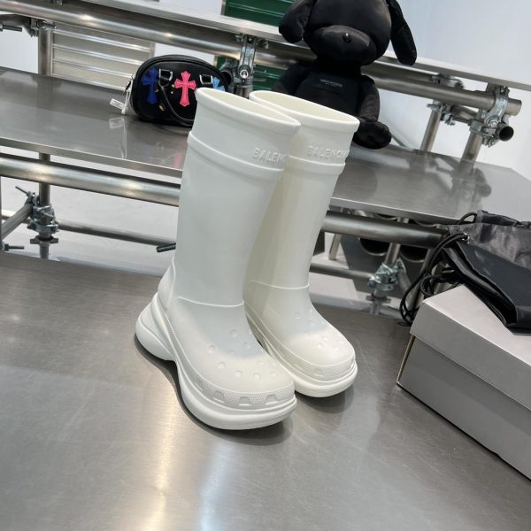 Balenciaga Crocs™ Boot In White Rubber