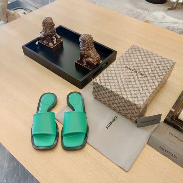 Balenciaga Logo Leather Slide Sandal
