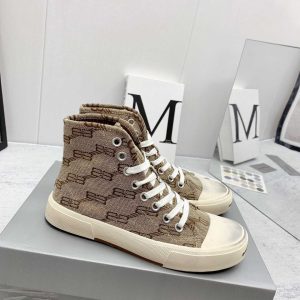 Balenciaga Paris High Top Sneaker BB Monogram In Beige