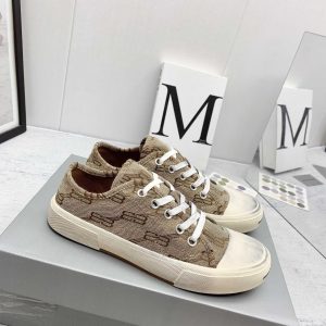 Balenciaga Paris Low Top Sneaker BB Monogram In Beige