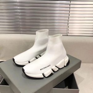 Balenciaga Speed 2.0 Recycled Knit Sneaker In White/Black