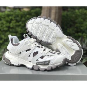 Balenciaga Track Sneaker In Off-White And Dark Grey Mesh And Nylon