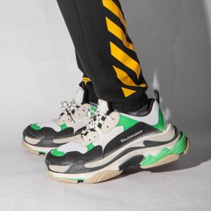 Balenciaga Triple S Mr. Porter Neon Green Sneakers