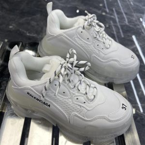 Balenciaga Triple S Sneaker Clear Sole In White Double Foam And Mesh