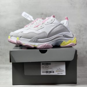 Balenciaga Triple S Sneaker In Grey, White, Light Yellow, Light Pink And Light Nlue Double Foam And Mesh