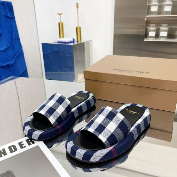 Burberry Check Cotton Slides