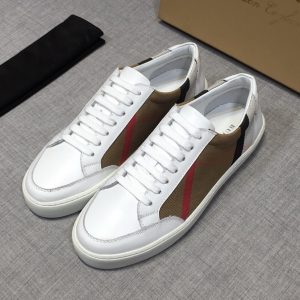 Burberry House Check And Leather Sneakers