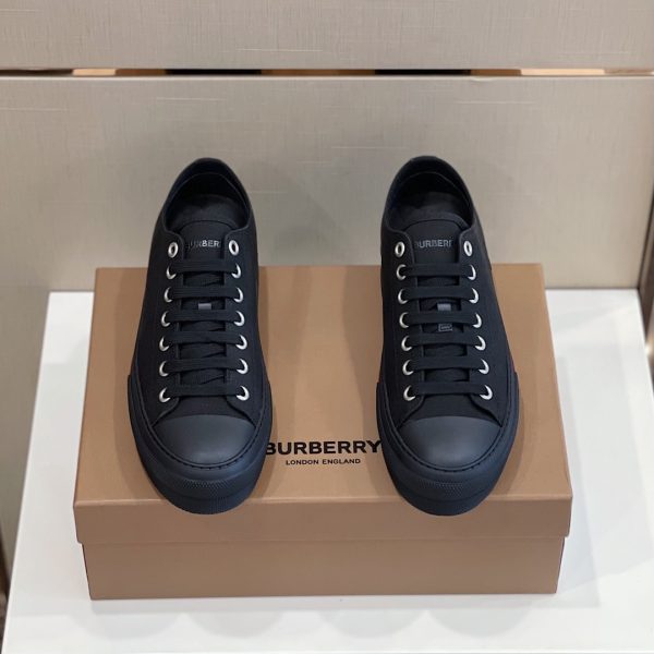 Burberry Logo Detail Cotton Sneakers - Image 3