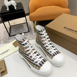 Burberry Vintage Check Cotton High-top Sneakers