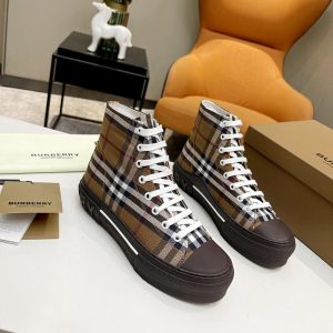 Burberry Vintage Check Cotton High-top Sneakers