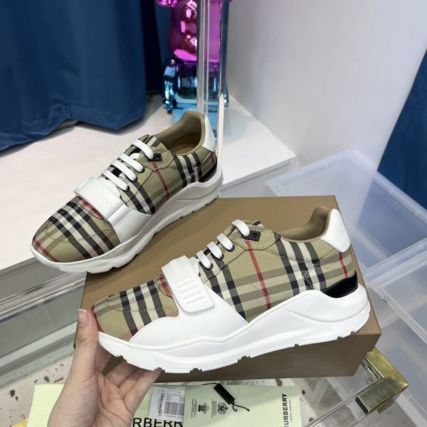 Burberry Vintage Check Suede And Leather Sneakers - Image 4