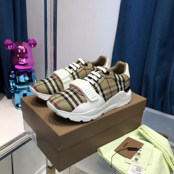 Burberry Vintage Check Suede And Leather Sneakers