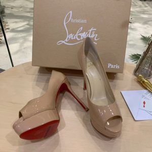 Christian Louboutin Lady Peep Patent Leather Heels