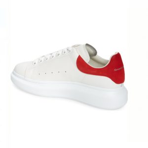 Alexander Mqueen Leather Exaggerated-Sole Sneakers (Suede Red Back )