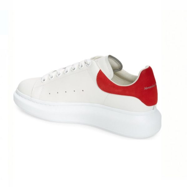 Alexander Mqueen Leather Exaggerated-Sole Sneakers (Suede Red Back )