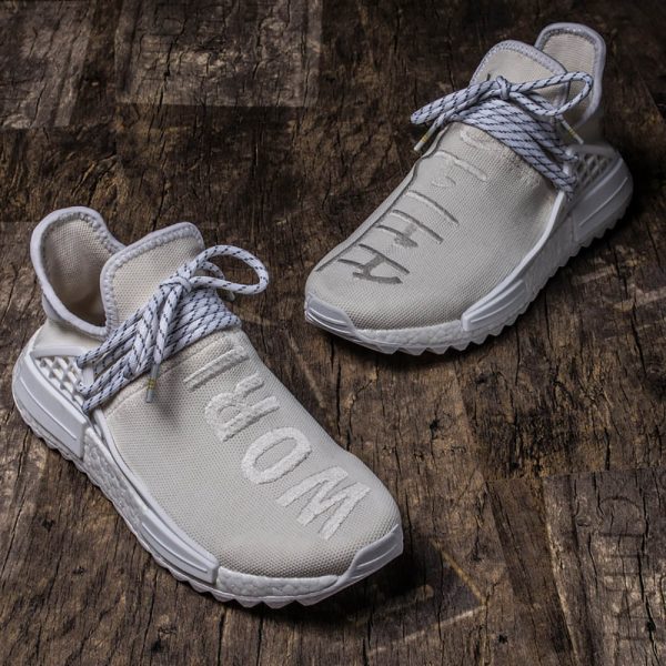 Adidas Pharrell Nmd Hu Trail Blank Canvas Ac7031 White Sneakers - Image 6