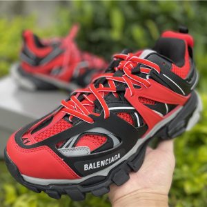 Balenciaga Track Sneakers In Red Grey Black