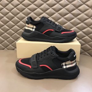 Burberry Vintage Check Leather And Mesh Sneakers