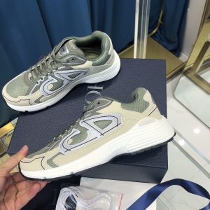 Dior B30 Sneaker Olive Mesh And Cream Technical Fabric