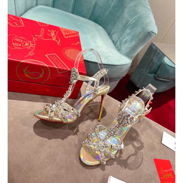 Christian Louboutin Silver Sandal（10cm Heel Height） - Image 3