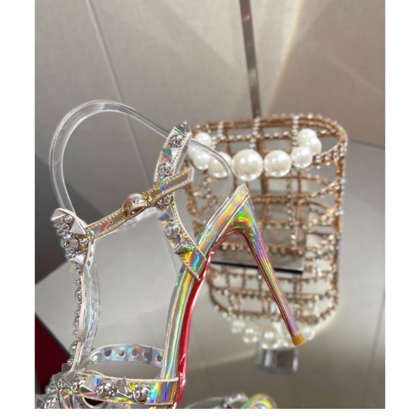 Christian Louboutin Silver Sandal（10cm Heel Height） - Image 4