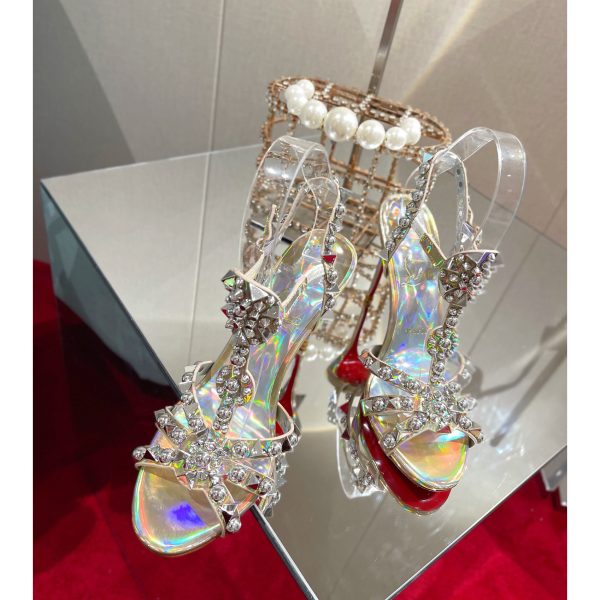 Christian Louboutin Silver Sandal（10cm Heel Height） - Image 9