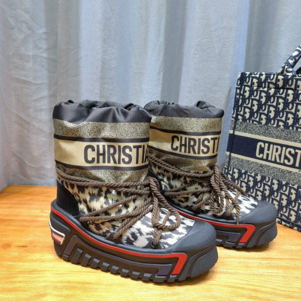 Dior Alps Snow Ankle Boot Beige Multicolor Mizza Shiny Nylon