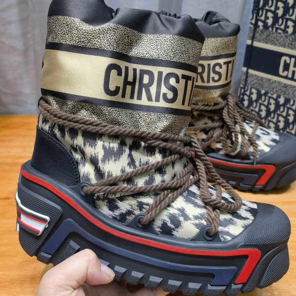 Dior Alps Snow Ankle Boot Beige Multicolor Mizza Shiny Nylon - Image 7