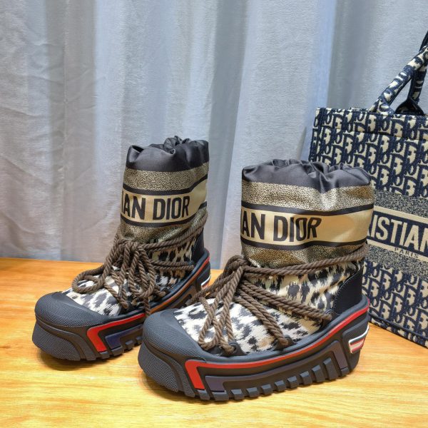 Dior Alps Snow Ankle Boot Beige Multicolor Mizza Shiny Nylon - Image 3