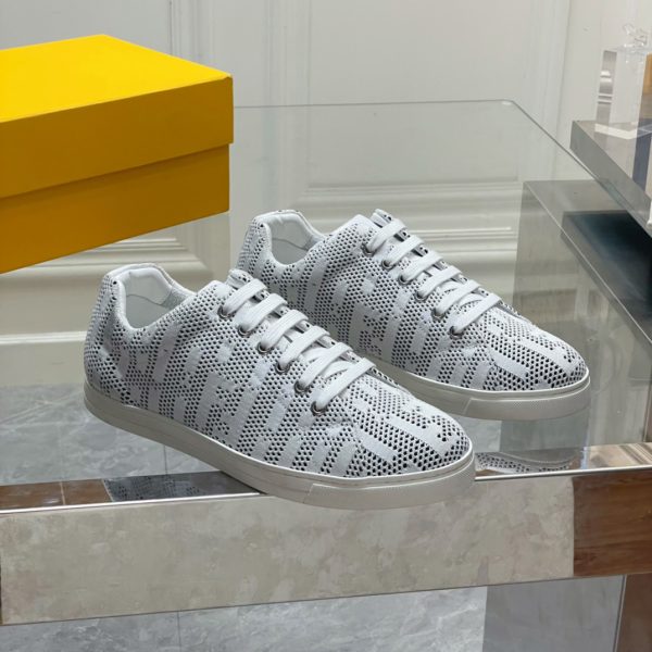 Fendi White Mesh Low-Tops Sneakers